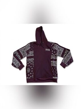 Snoop Dogg Dogg Supply Hoodie Medium M Maroon Paisley Bandana Print Sweatshirt
